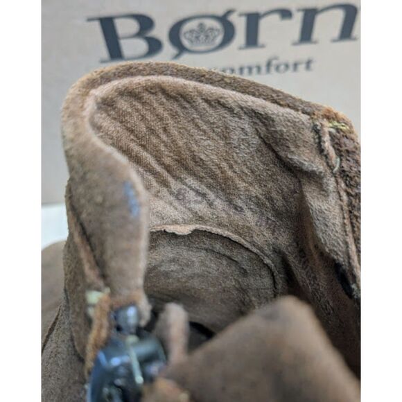 Born Vaughn Ginger Brown Distressed Suede Leather Boots Women's 8.5 NIB - Picture 11 of 13